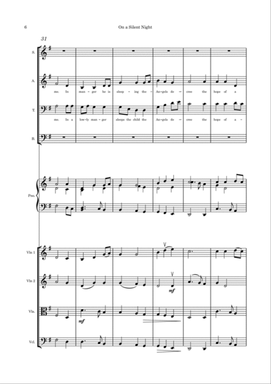On a Silent Night 4-Part scores gallery preview page 6