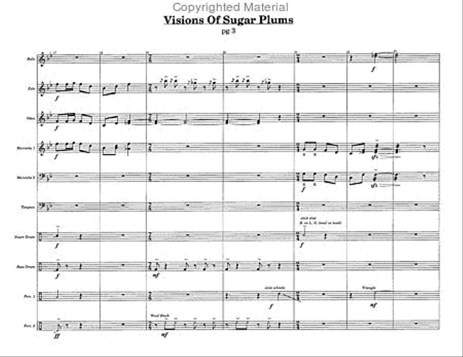 Visions of Sugar Plums Percussion Ensemble scores gallery preview page 3