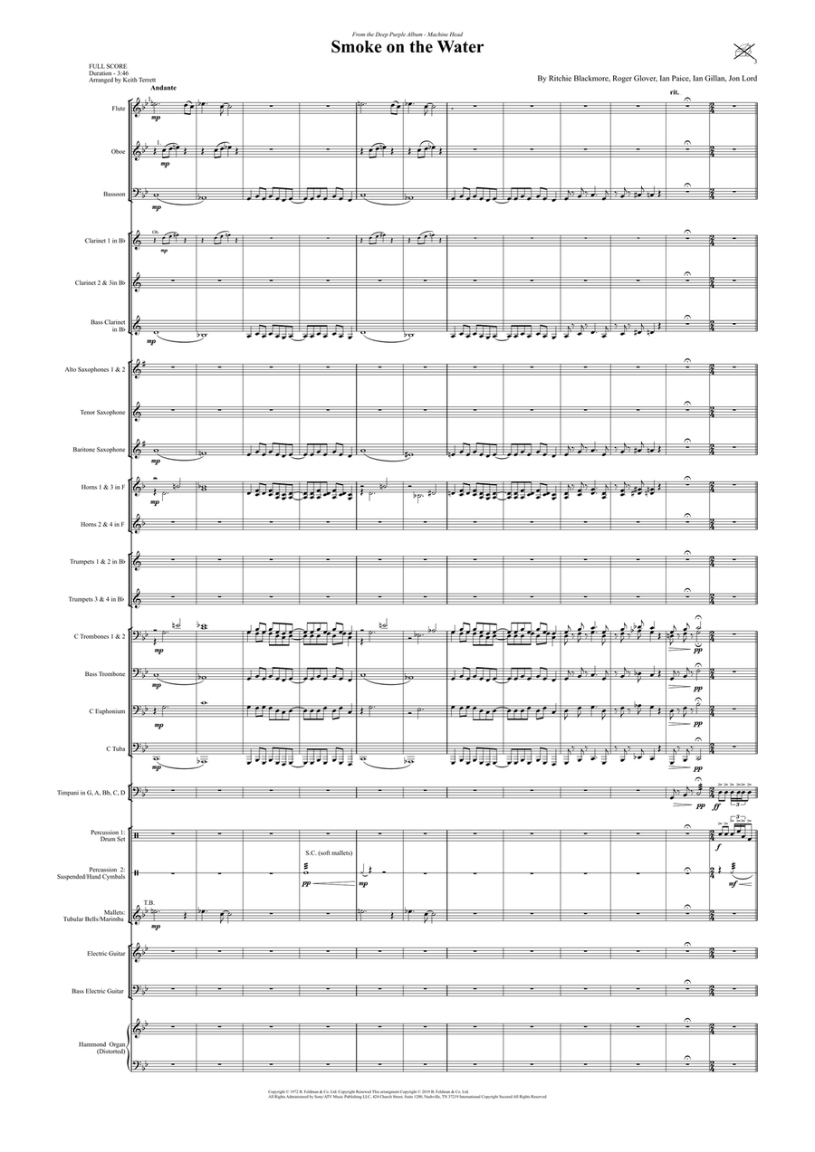 Smoke On The Water Concert Band scores gallery preview page 3