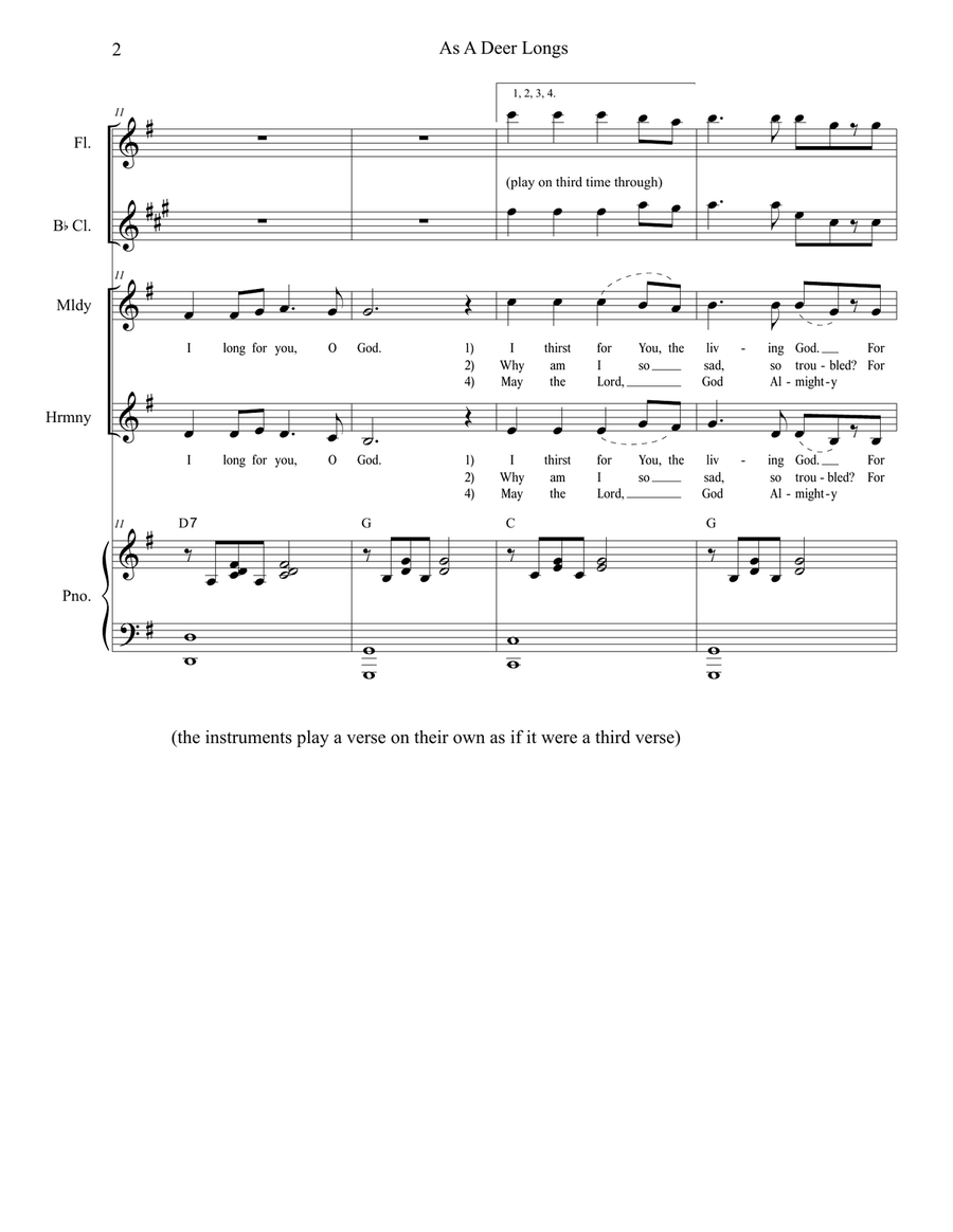 As A Deer Longs (for Two Voices) Vocal Duet scores gallery preview page 3
