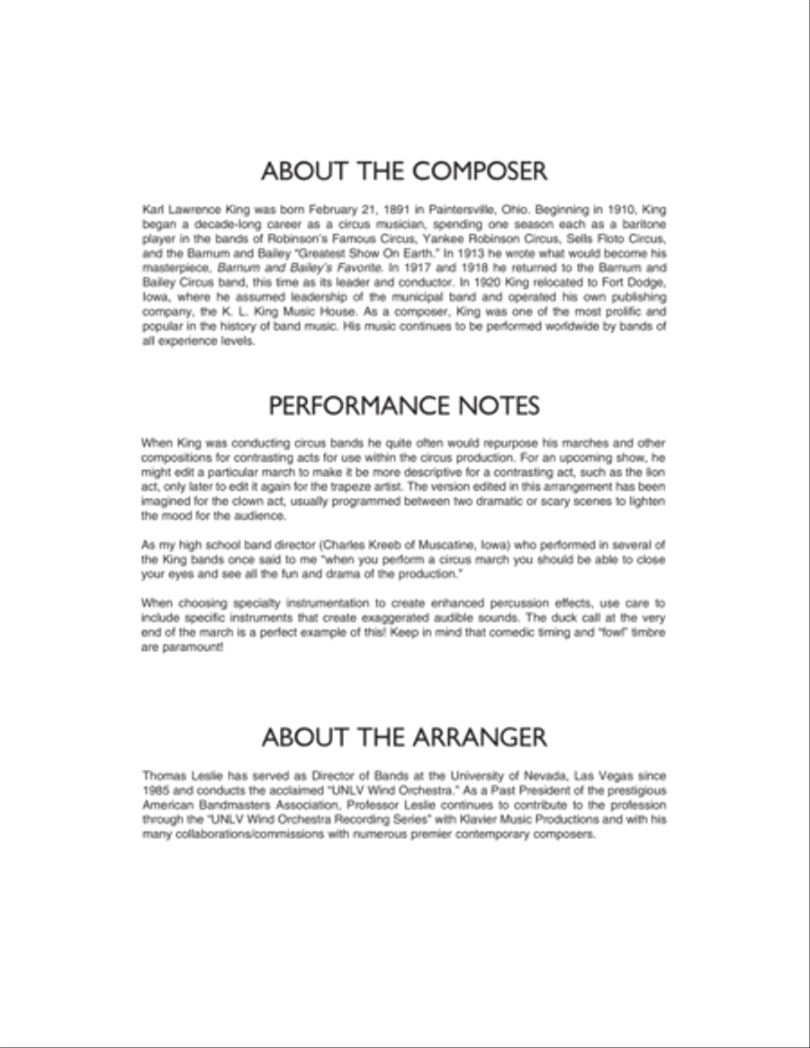 Barnum and Bailey's Fractured Favorite - Conductor Score (Full Score) Concert Band scores gallery preview page 2