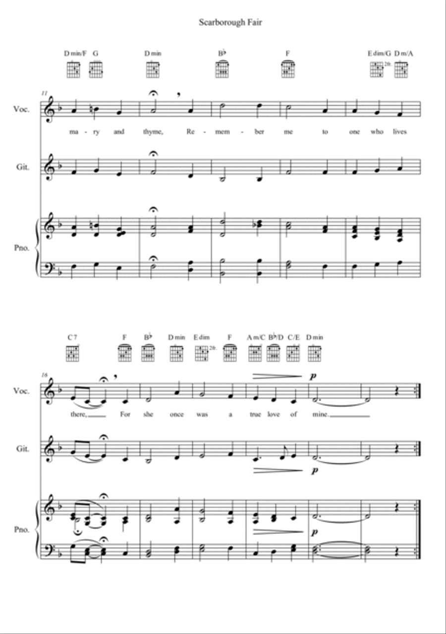 Scarborough Fair Voice Solo scores gallery preview page 2