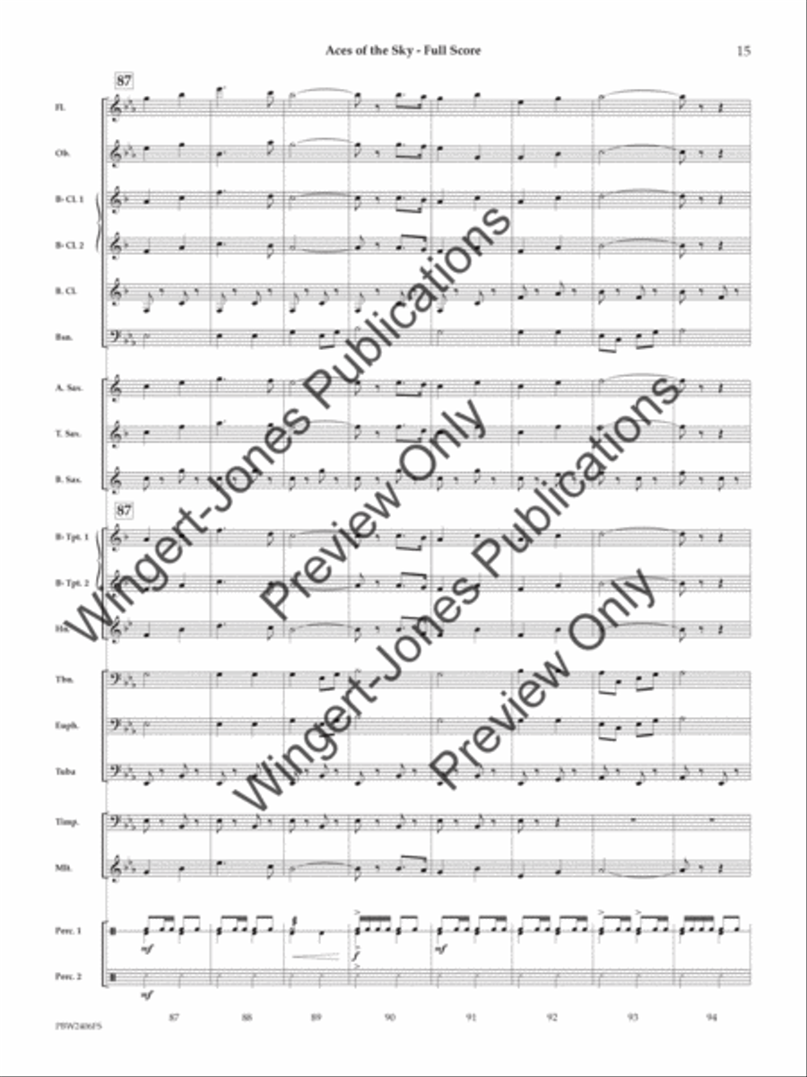 Aces of the Sky (Score) Concert Band scores gallery preview page 16