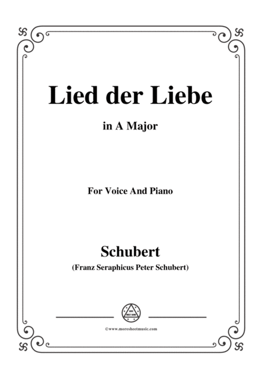 Schubert-Lied der Liebe,in A Major,for Voice and Piano image number null