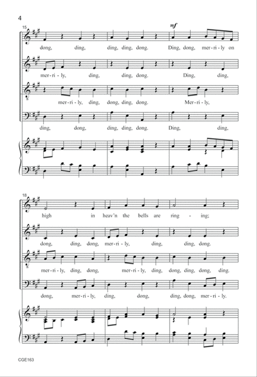 Ding! Dong! Merrily on High 4-Part scores gallery preview page 4