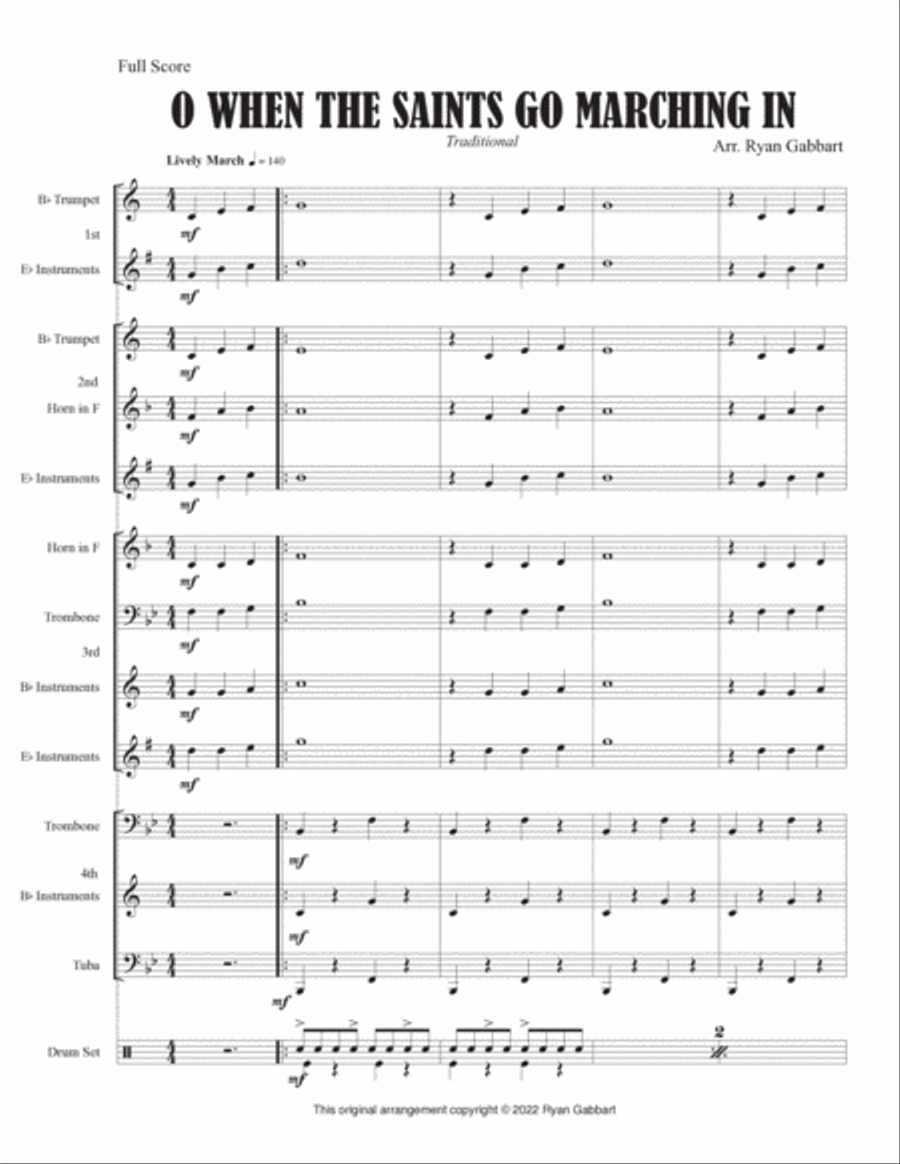 When the Saints Go Marching In for Brass Quartet (Beginner) Brass Quartet scores gallery preview page 3