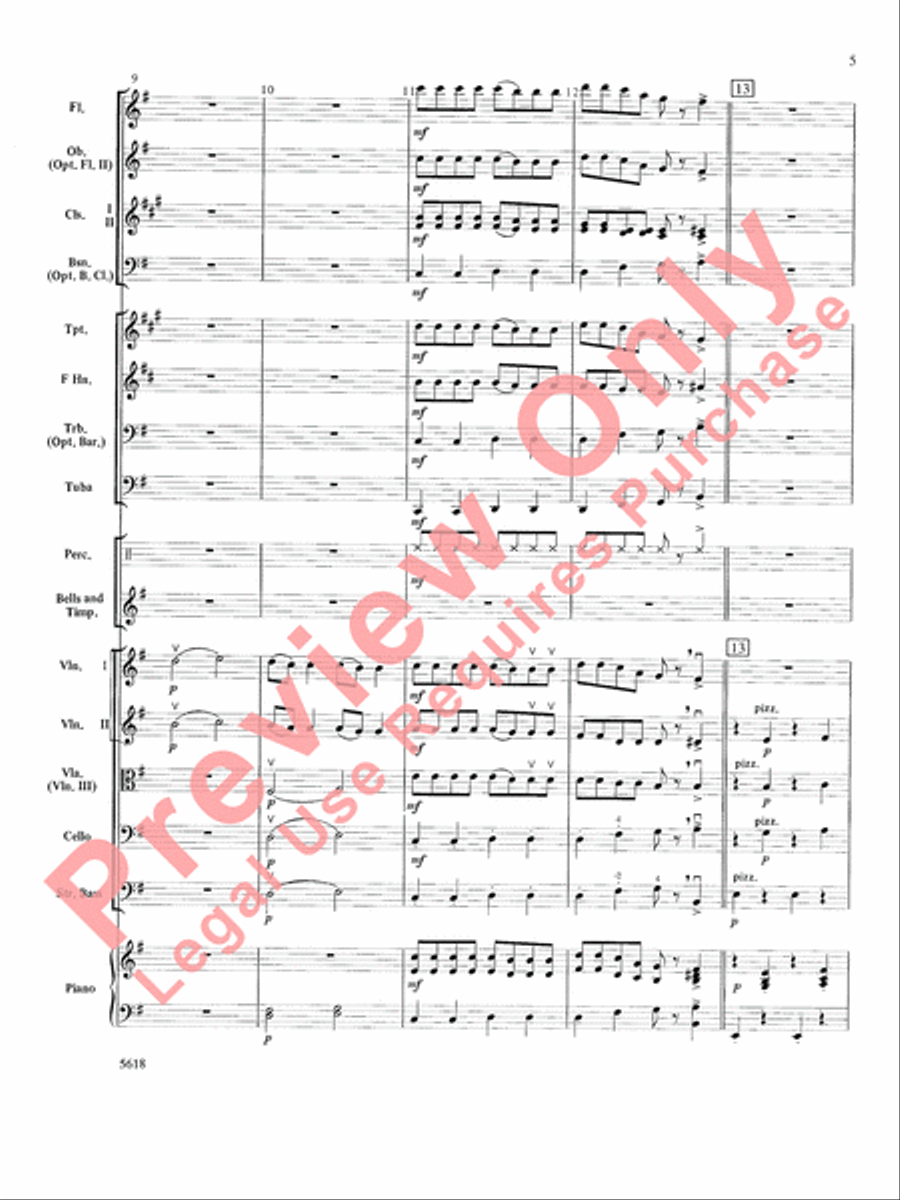 Santa at the Symphony (also playable by strings only) Full Orchestra scores gallery preview page 6