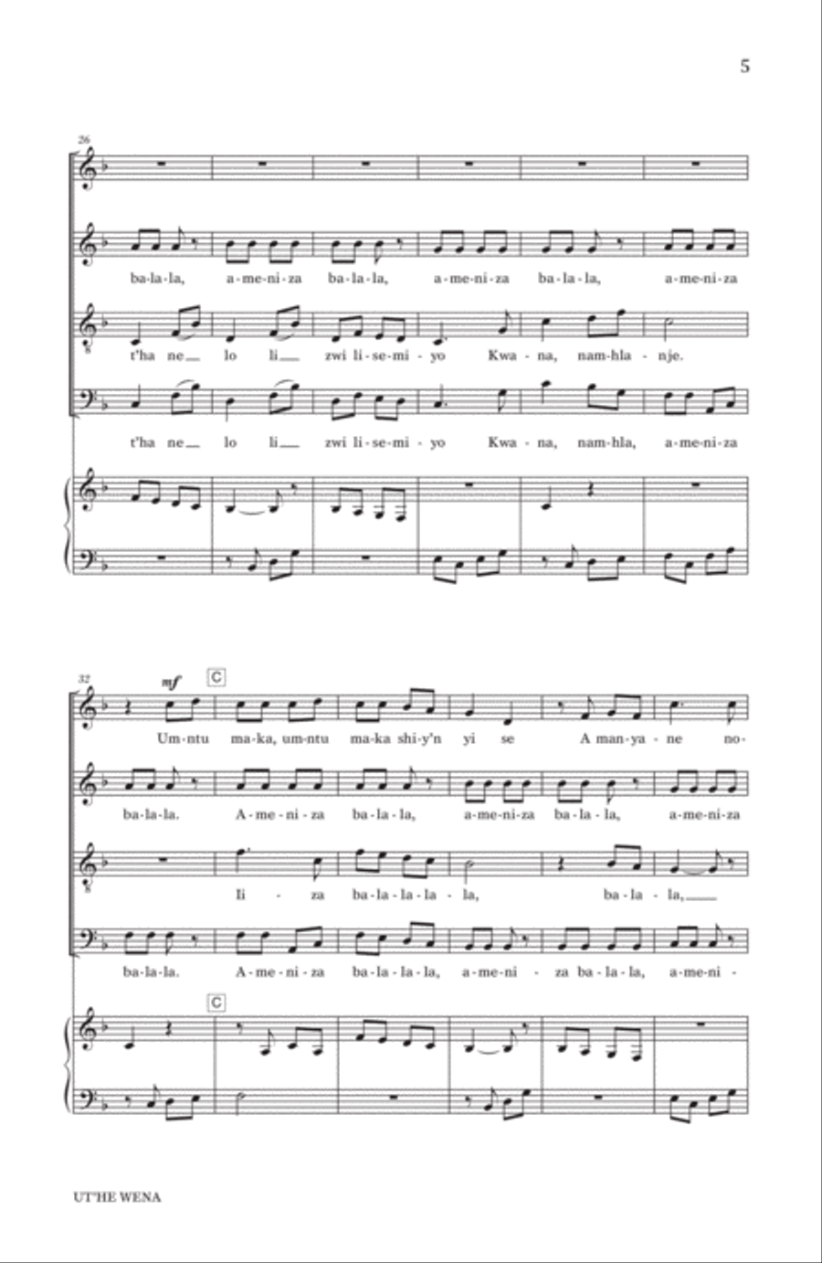 Ut'he Wena 4-Part scores gallery preview page 3