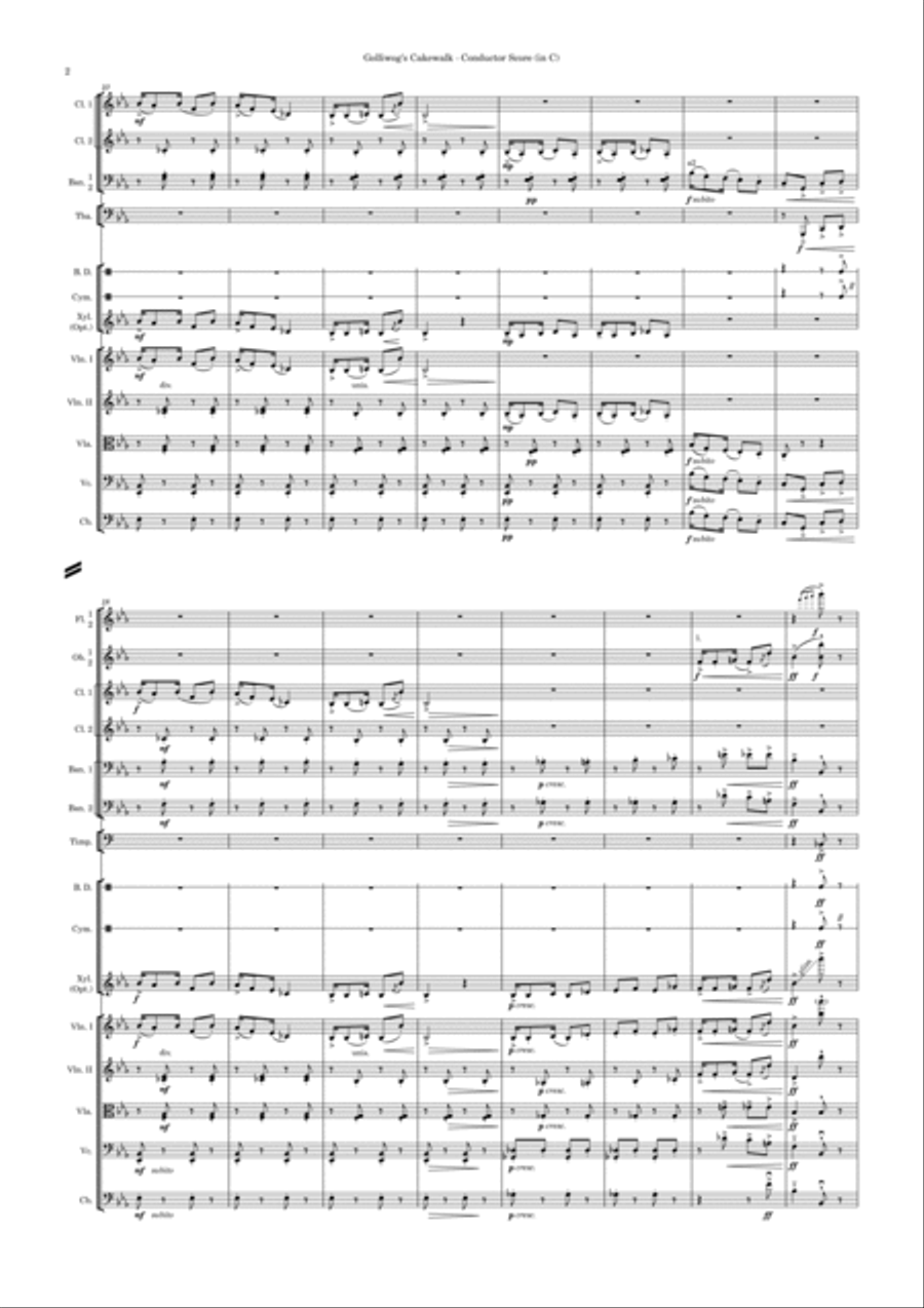 Golliwog's Cakewalk (Standard Orchestra) – Score and Parts – in Eb (Original key) Full Orchestra scores gallery preview page 4