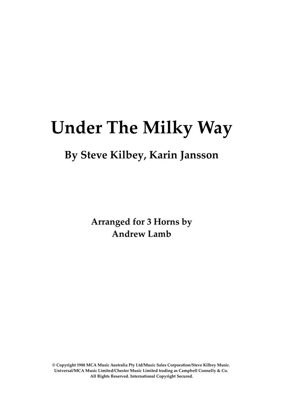 Under The Milky Way Jazz Ensemble scores gallery preview page 1