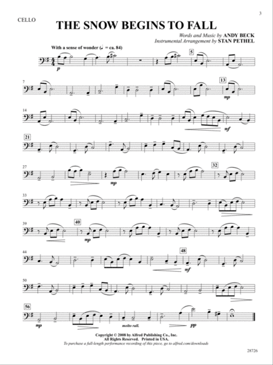 Seasons (A Choral Song Cycle): Cello Part scores gallery preview page 3