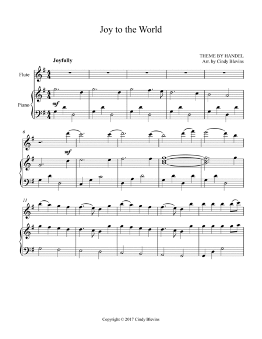 Joy To the World, for Piano and Flute Joy To the World, for Piano and Flute Flute Solo scores gallery preview page 2