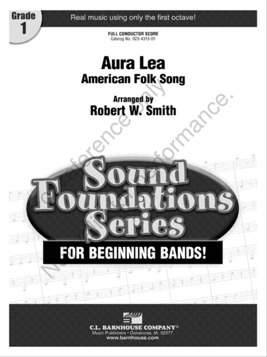 Aura Lea Concert Band scores gallery preview page 2