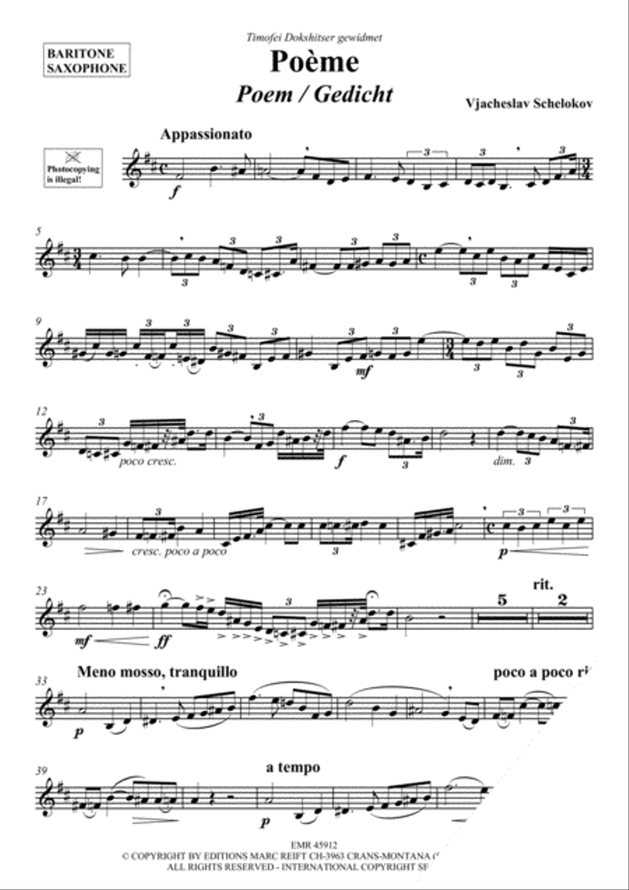 Poeme Baritone Saxophone scores gallery preview page 3