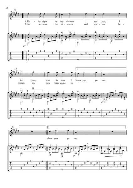 My Heart Will Go On (Love Theme from Titanic) by James Horner Acoustic Guitar - Digital Sheet Music