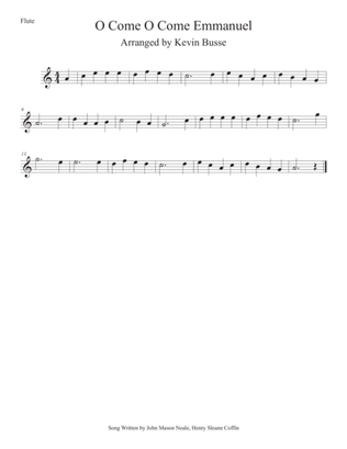 O Come O Come Emmanuel (Easy key of C) Flute