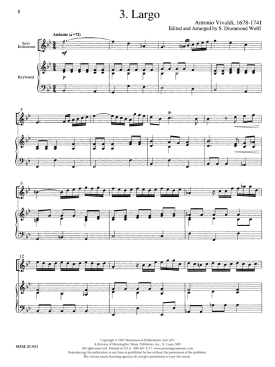 Largo (from a Sonata) Piano scores gallery preview page 1