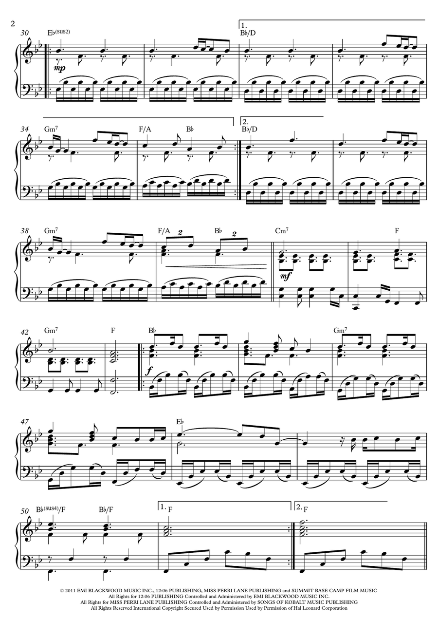 A Thousand Years Piano Solo scores gallery preview page 2