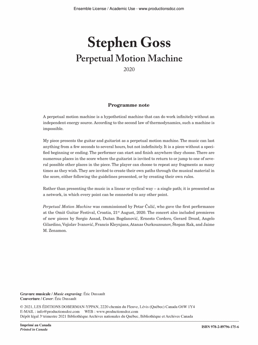 Perpetual Motion Machine Classical Guitar scores gallery preview page 1