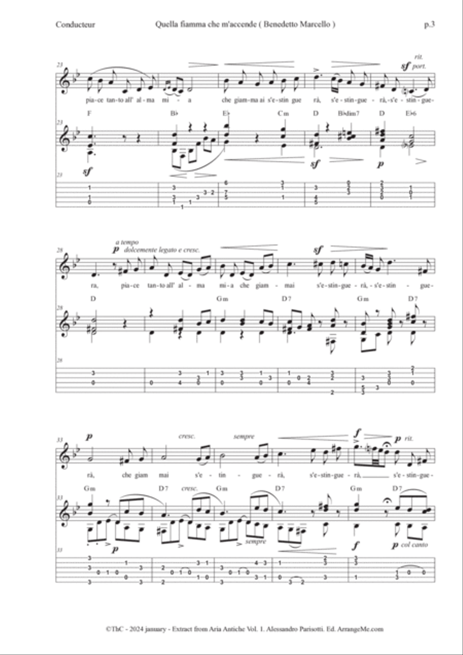 Quella fiamma che m'accende ( Extract from Aria Antiche Vol.1 ) Acoustic Guitar scores gallery preview page 3