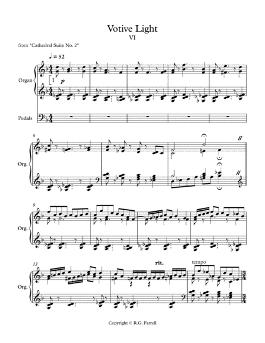 Votive Lights Organ Solo scores gallery preview page 1