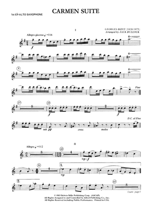 Carmen Suite: E-flat Alto Saxophone