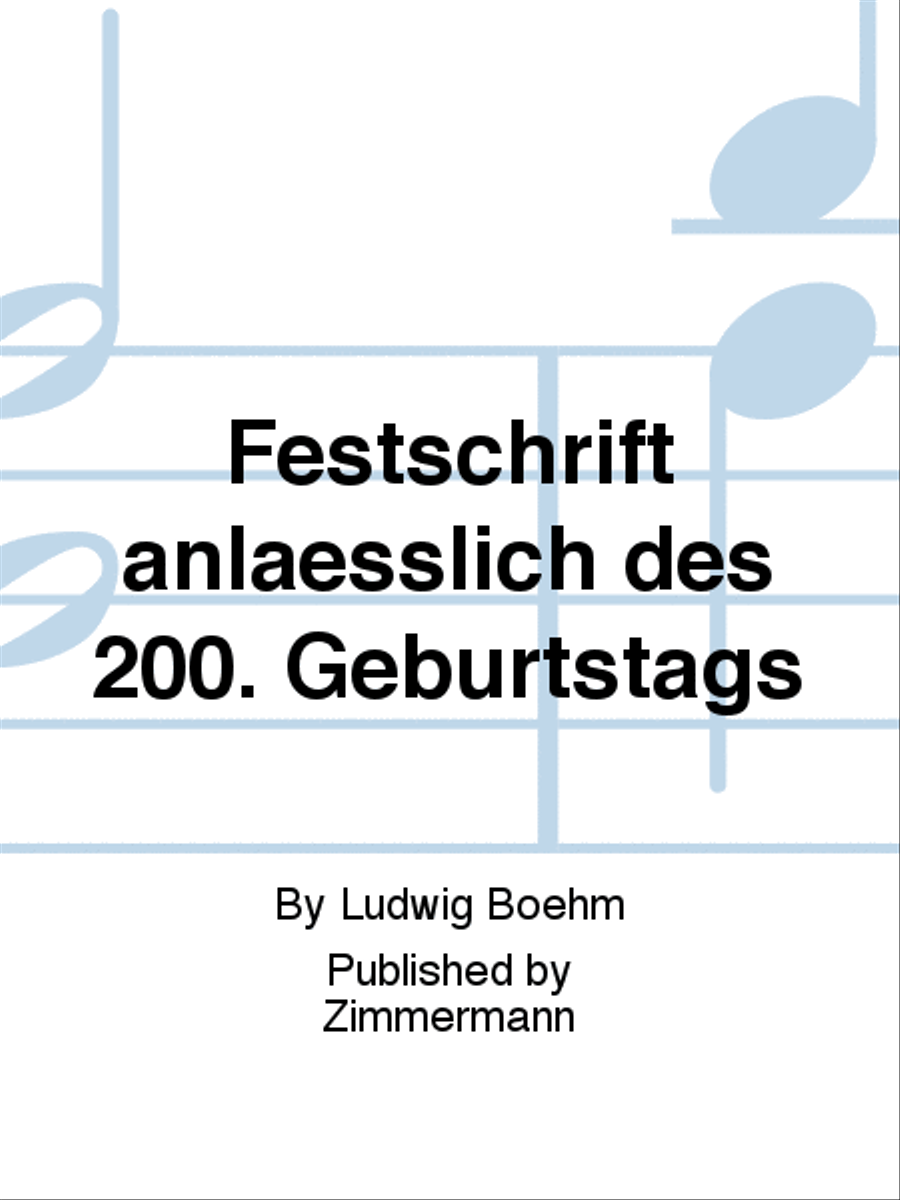 Festschrift anlaesslich des 200. Geburtstags School and Community scores gallery preview page 1