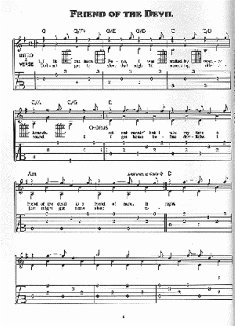 Music of the Grateful Dead Arranged for Fingerstyle Guitar Fingerpicking Guitar scores gallery preview page 2