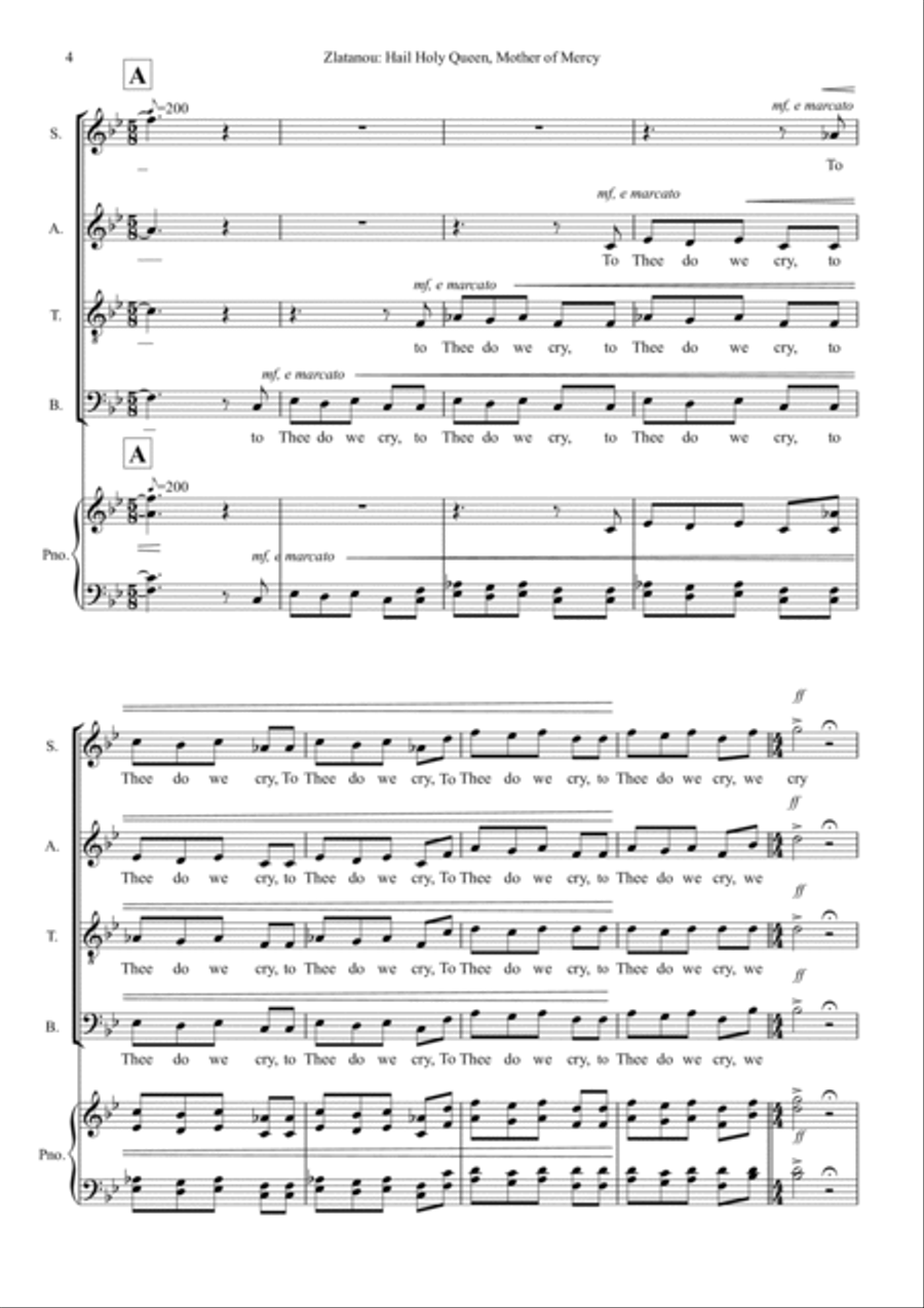 HAIL, HOLY QUEEN, for SATB choir with optional organ 4-Part scores gallery preview page 4
