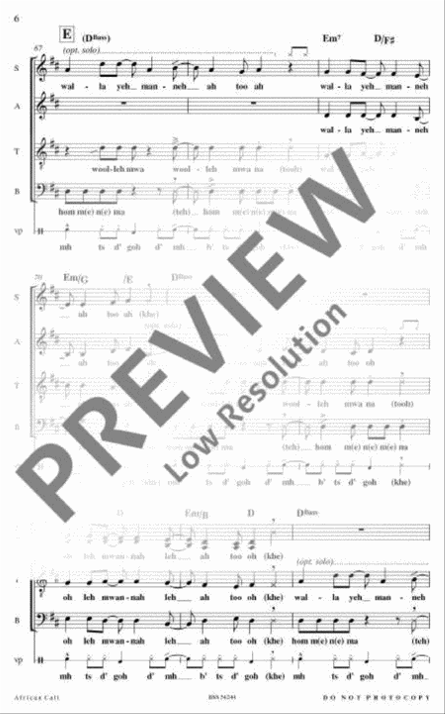 African Call 4-Part scores gallery preview page 9
