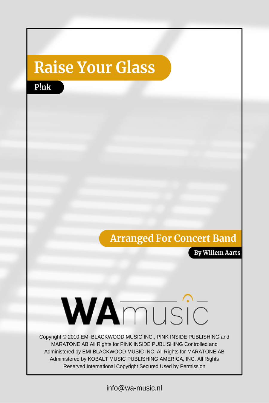 Raise Your Glass Concert Band scores gallery preview page 1