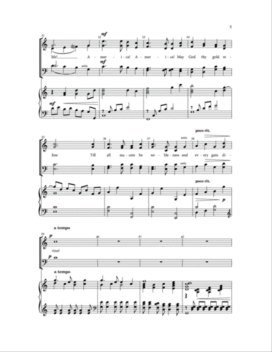 America The Beautiful 4-Part scores gallery preview page 4