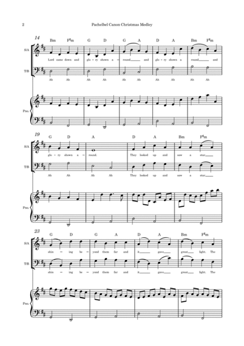 Pachelbel Canon Christmas Medley SATB and piano image number null