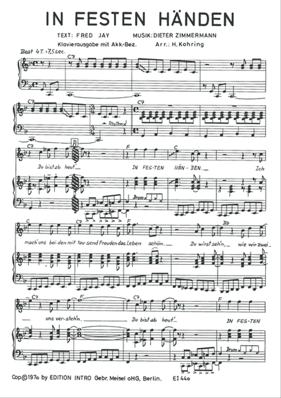 In festen Handen Piano, Vocal scores gallery preview page 3