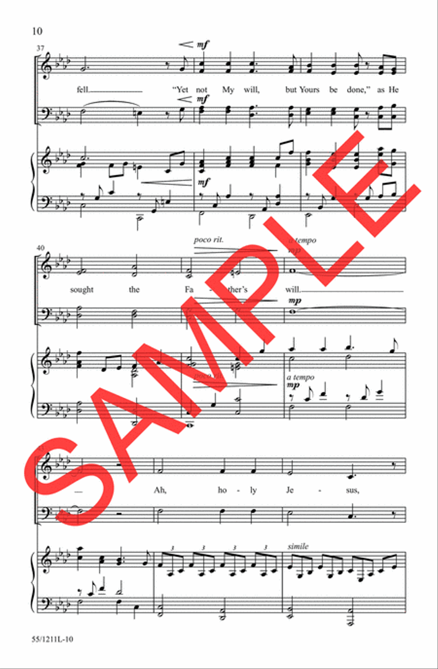 Not My Will, But Yours 4-Part scores gallery preview page 8