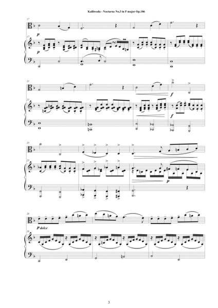 Kalliwoda - Nocturne No.3 in F major Op.186 for Viola and Piano - Score and Part image number null