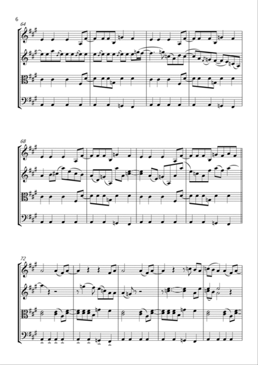 Highway To Hell String Quartet scores gallery preview page 6