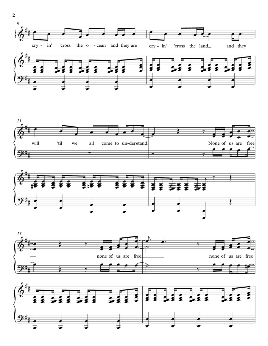 None Of Us Are Free 3-Part scores gallery preview page 2