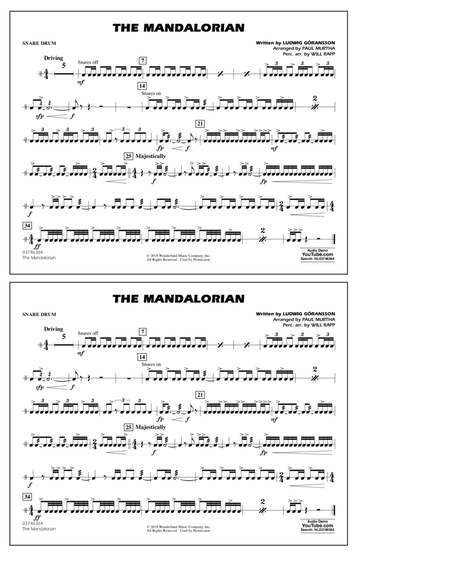 The Mandalorian (from Star Wars: The Mandalorian) (arr. Paul Murtha) - Snare Drum