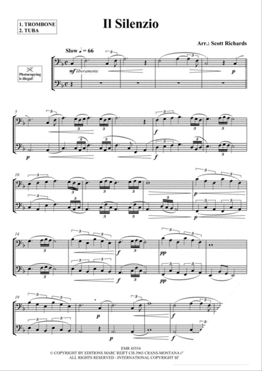 Il Silenzio Trombone scores gallery preview page 3