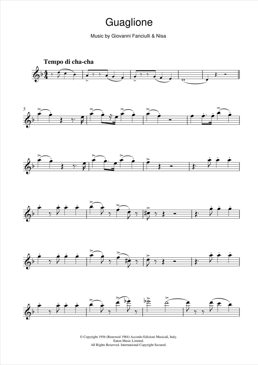 Guaglione Flute Solo scores gallery preview page 1