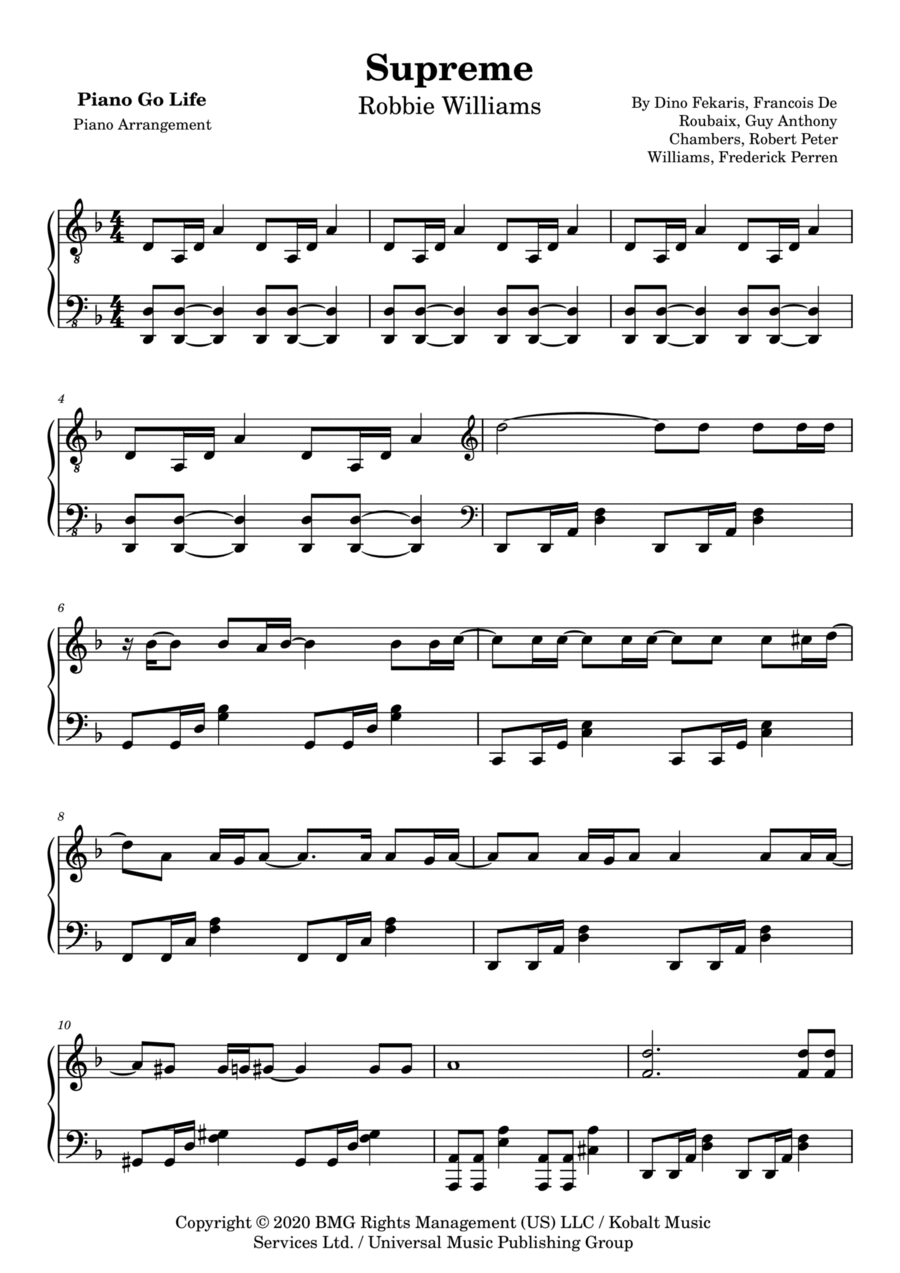 Supreme Piano Solo scores gallery preview page 1