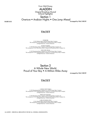 Aladdin (Choral Highlights) (from Aladdin: The Broadway Musical) (arr. Mac Huff) - Baritone Sax