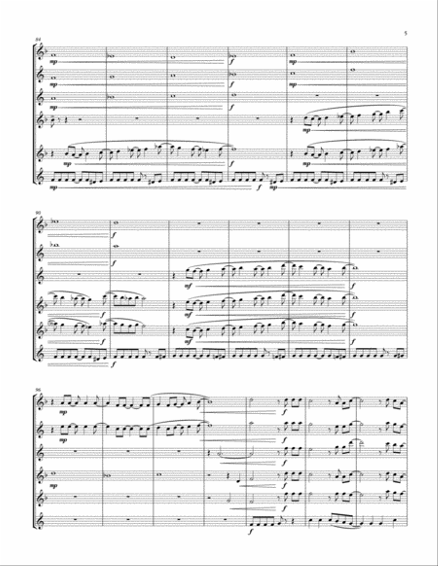Let It Go (from Frozen) Saxophone Quintet scores gallery preview page 5