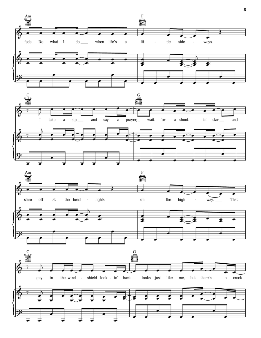 Confession Piano, Vocal, Guitar scores gallery preview page 3