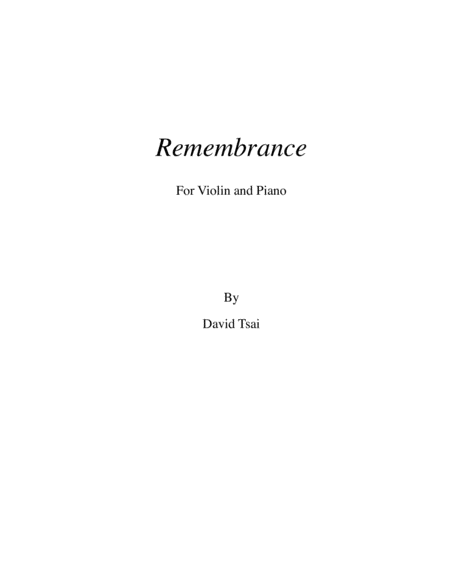 Remembrance for Violin and Piano image number null