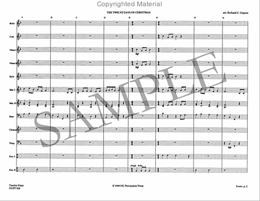 The Twelve Days of Christmas Percussion Ensemble scores gallery preview page 3