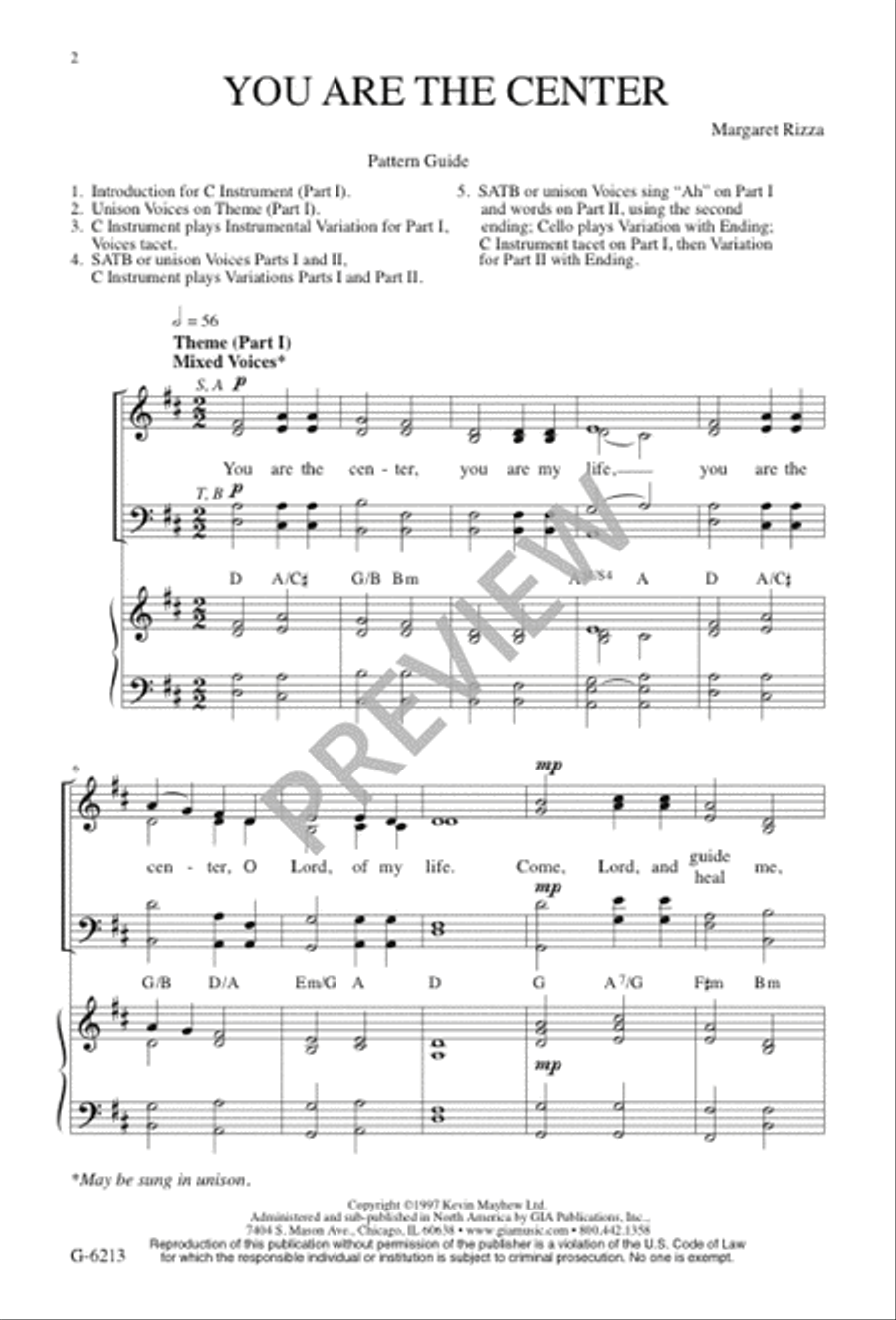 You Are the Center 4-Part scores gallery preview page 2