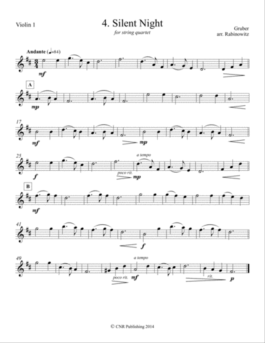 Holiday Classics for String Quartet String Quartet scores gallery preview page 6