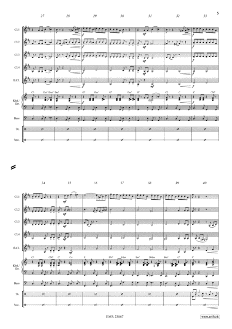 Cha Cha - Cuba Libre Cha Cha - Cuba Libre Clarinet Quintet scores gallery preview page 5